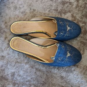 Charlotte Olympia denim kitty flats